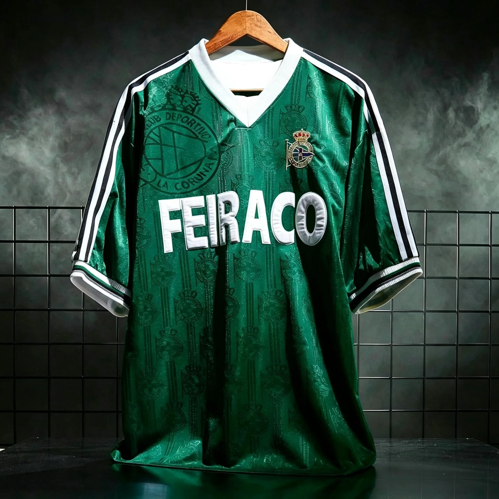2027 Deportivo La Coruña Retro Fußballtrikot, Eltern-Kind-Familien-Set, schnelltrocknendes Vintage-Fußballtrikot für Erwachsene und Kinder – Detail 4