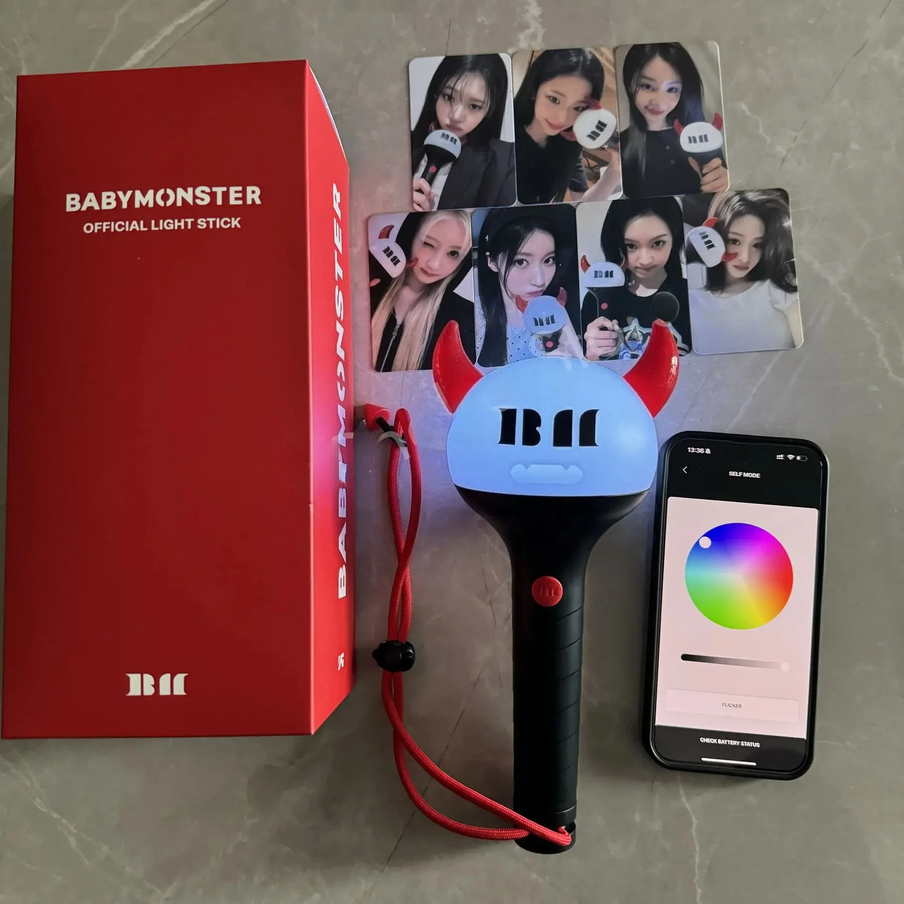 Kpop BABYMONSTER Official Lightstick with Bluetooth BAEMON Concert Hand Lamp Light Stick for Fans RORA ASA RUKA Fluorescent - Detail 1