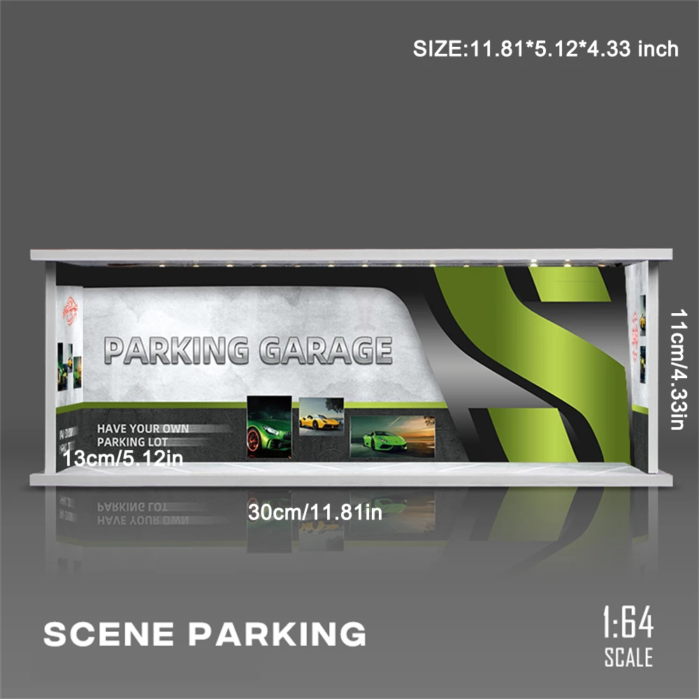 1/64 Model Parkeerplaats Parkeerplaats met verlichting Gesimuleerde decoratiescène (figuren en auto's niet inbegrepen)