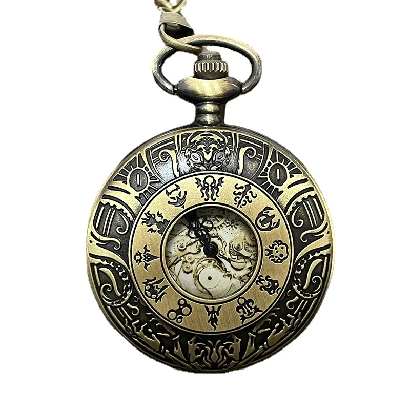 New Vintage Fashionable Style Antique Vintage Quartz Pocket Watch Round Case Pendant Necklace Chain Clock for Men Women Gifts