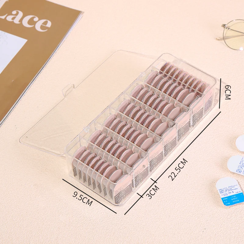 صندوق تخزين مكتبي شفاف بسعة كبيرة، عدسات لاصقة، حقيبة تخزين للاستعمال مرة واحدة للطلاب، صندوق منظم مستحضرات التجميل #1