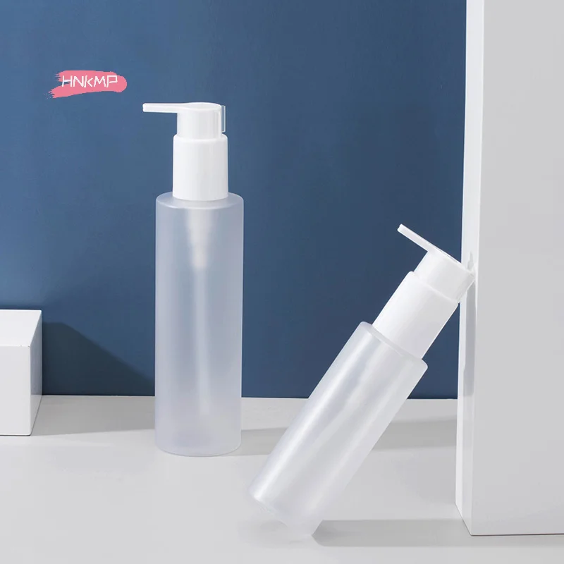 1Pc 100ml/200ml Flat-Shoulder Lotion Bottle with Press Pump Travel Dispenser Cosmetic Container for Skincare And Beauty