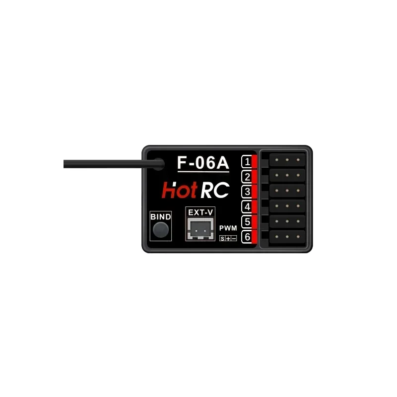H ​ otRC CT-6A 6채널 2.4GHz 무선 시스템 송신기 CT6A와 F-06A PWM 수신기 (RC 자동차, 크롤러 트럭, 탱크, 보트, 드론, RC 모델용)