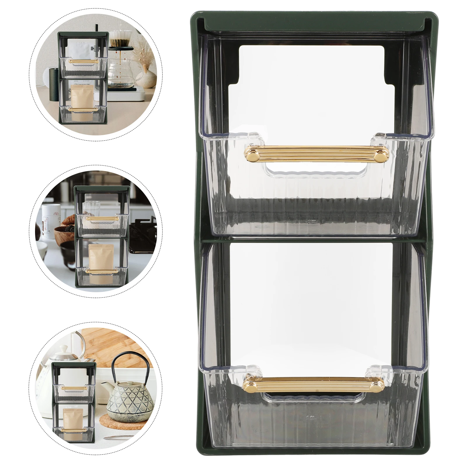 

Tea Bag Coffee Storage Box ganizer Container Countertop Holder Capsule Accessories Dispenser Multi Functional Large Capacity