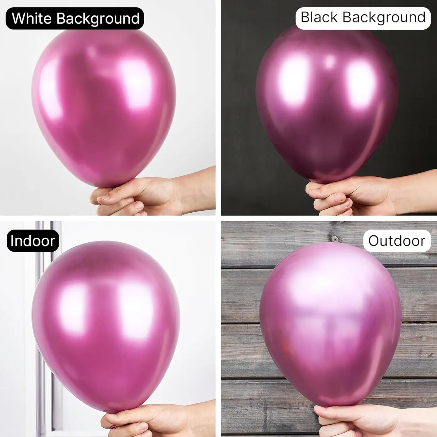 100Pcs Metallic Rose Red Balloons Chrome Magenta Latex Balloon Valentine’s Day Wedding Girls Birthday Party Supplies Decorations