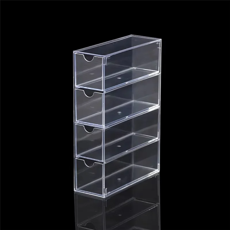 

EMECE-коробка для хранения очков, 4-слойная большая коробка-органайзер для очков, многофункциональный штабелируемый держатель для дисплея, многоразовая косметика