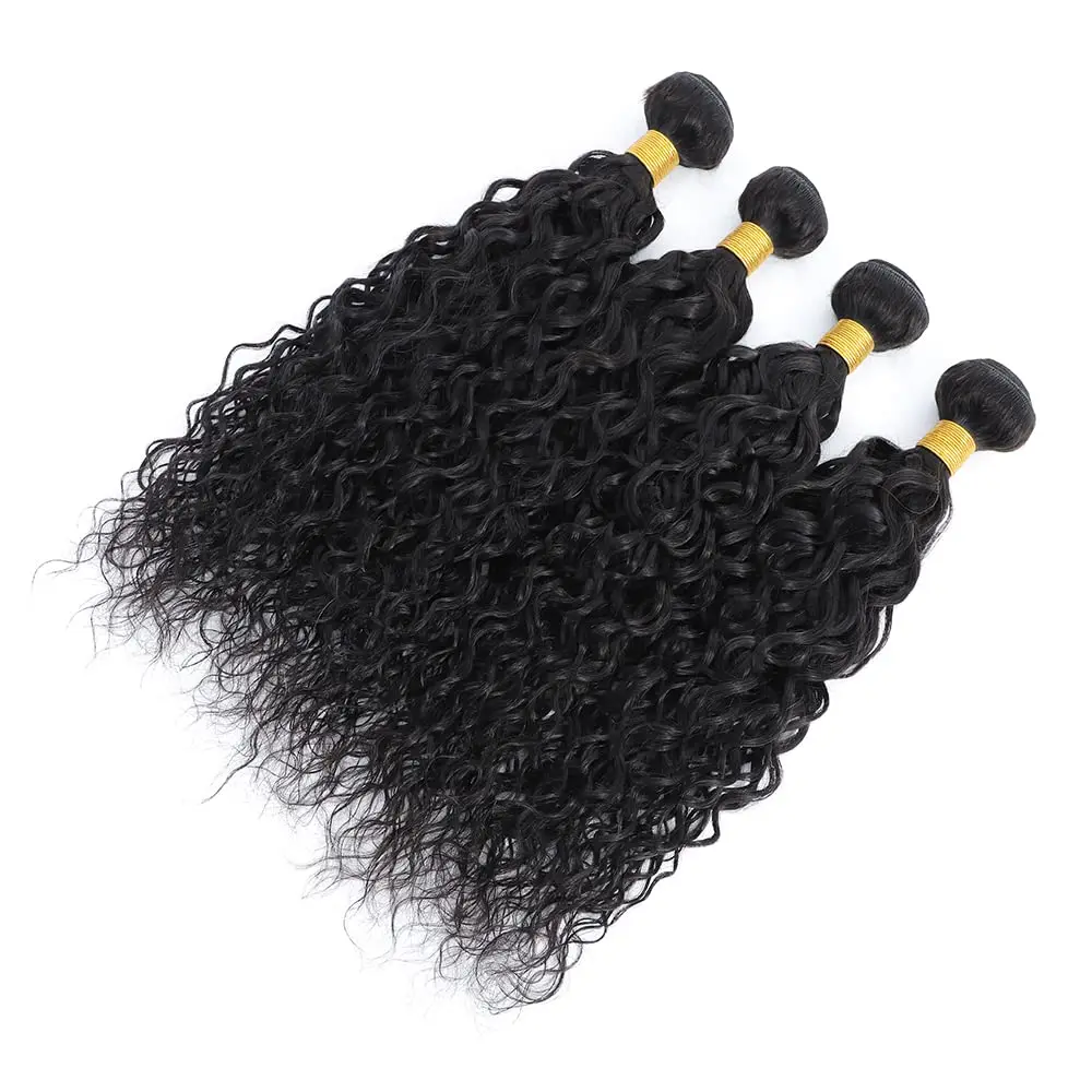 Brazilian Human Hair Bundle Water Wave Human Hair Bundles 1 Pcs/Lot Sew In Hair Extensions Natural Black 8-30 inch Hair Weave