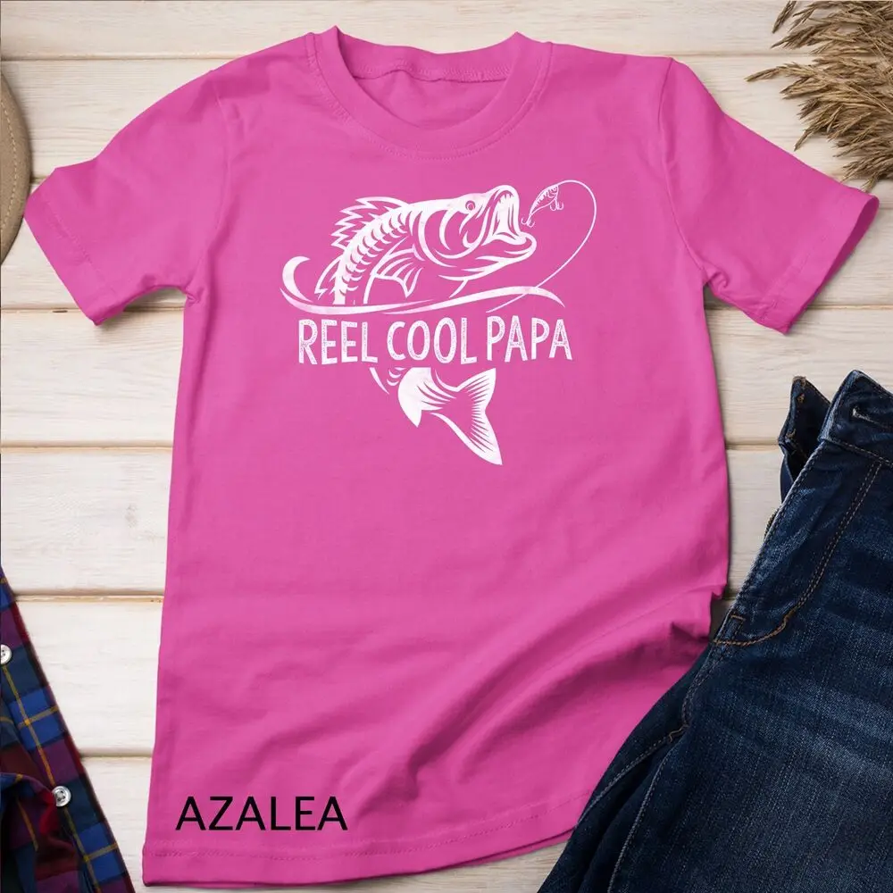 Mens Reel Cool Papa Fishing Dad Gifts Father's Day Fisherman Fish Unisex T-shirt