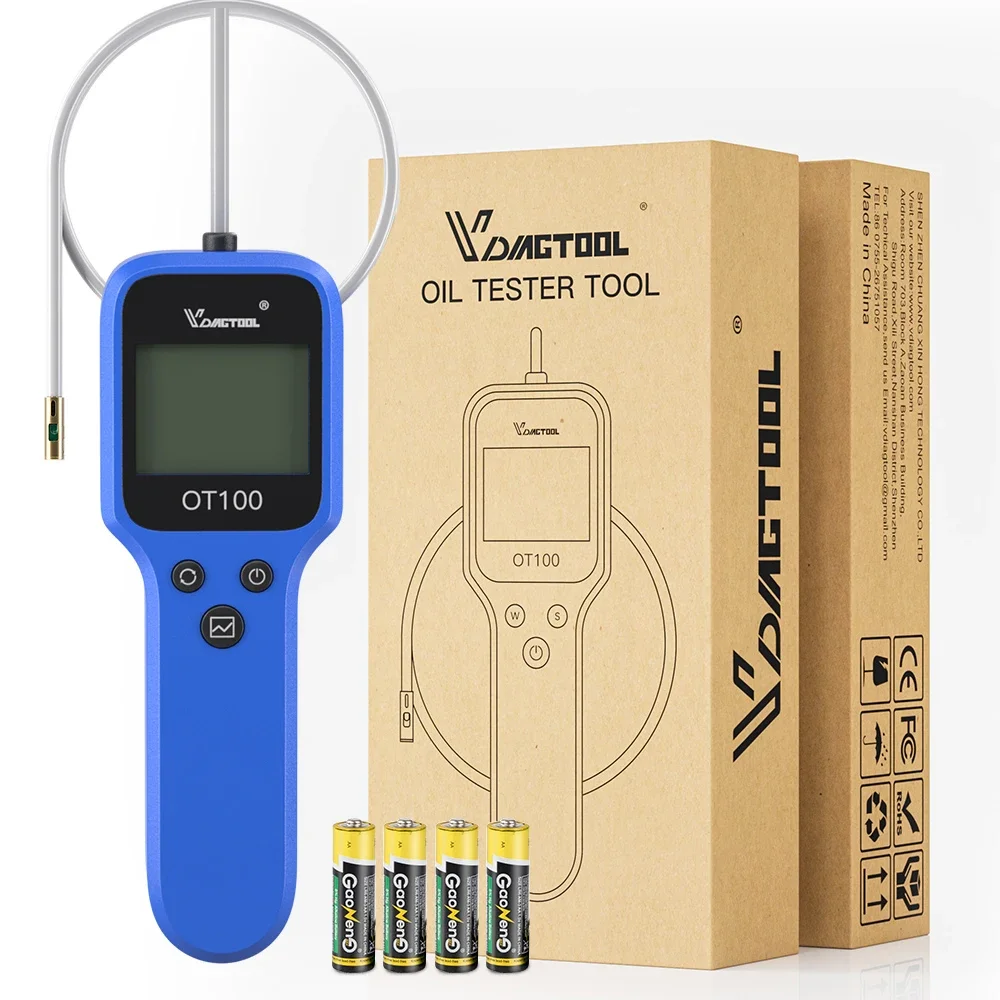 OT100 Engine Oil Tester For Auto Check Oil Quality Detector LED Display Gas Analyzer Brake Fluid Tester Inject Check Oil Tester