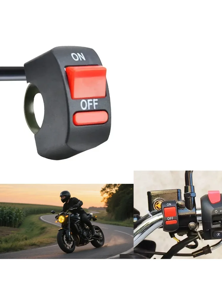 AliExpress DC12V/10A Universal Motorcycle Handlebar Flameout Switch ON OFF Button for Moto Motor ATV Bike Black 2-wire switch warning