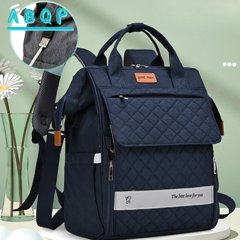 New Diaper Bag Backpack Fashion Baby Diaper Bag Backpack USB Large Capacity Lightweight Going Out Baby Products Storage Bag