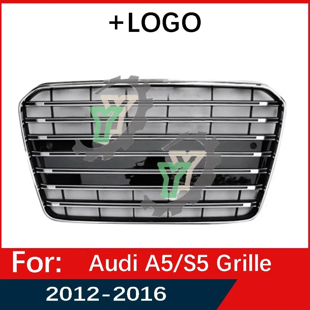 For Audi A5 2012 2013 2014 2015 2016 Car Front Bumper Grille Centre Panel Styling Upper Grill (Modify For S5 style)