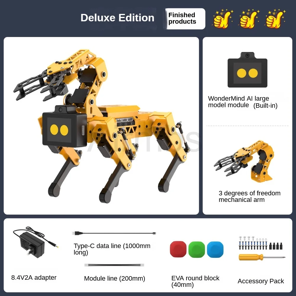 Hiwonder ESP32 4 DOF MechDog مع ذراع روبوت AI نموذج كبير للكلام البصرية الاستيلاء على روبوت قابل للبرمجة مفتوح المصدر