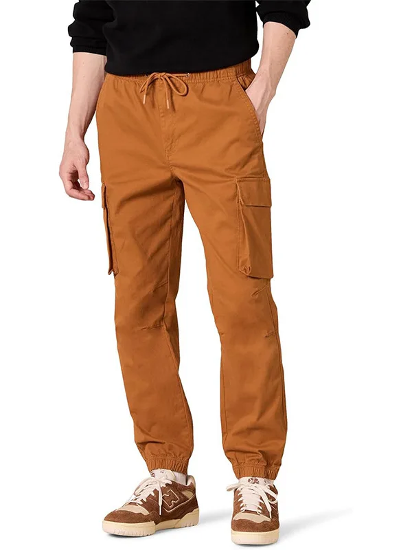 

Men's Running Trousers Dstring Cuffed Wear-Resistant Work Pants Bootcut Durable Cotton Fabric Straight Leg Workwear