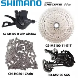 Shimano deore m5100 m5120 11 grupo de velocidade mtb mountain bike shifter traseiro dearilleur 42t 51t cassete corrente bicicleta 11v parte