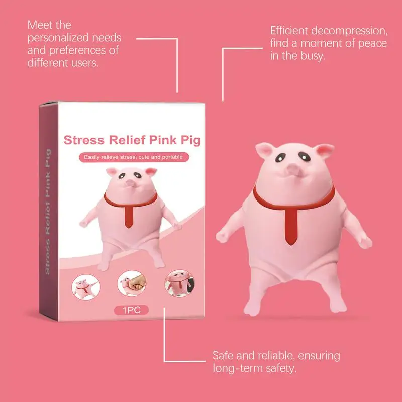 Kreatywna zabawka antystresowa Pink Pig Cute Squeeze Animal Little Pig Doll Pinch Fidget Toy Cartoon Animal Stress Relief Vent Ball