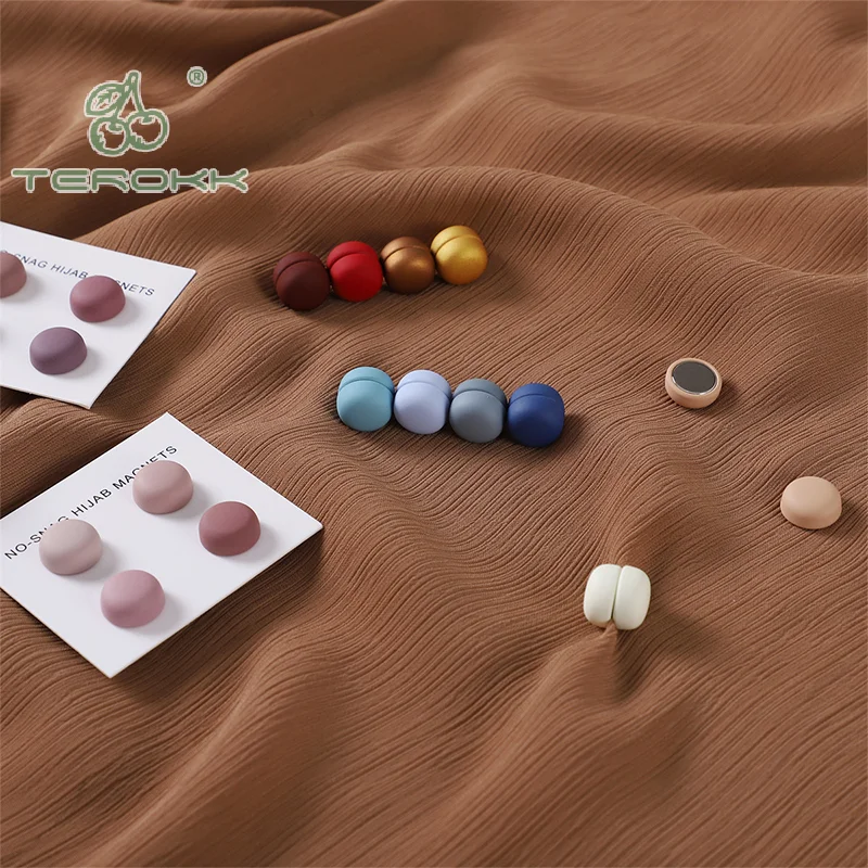 4Pcs Macaroon Color Matte Magnet Hijab Pins Magnetic Brooch Women Headscarf Shawl Strong Magnetic Button Clothing Accessories