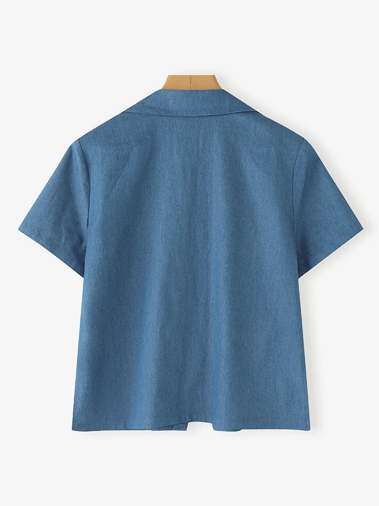 2023 sommer Elegante Kurzarm Shirts ZANZEA Frauen Solide Arbeit OL Bluse Casual Revers Neck Tunika Tops Mode Urlaub Blusas