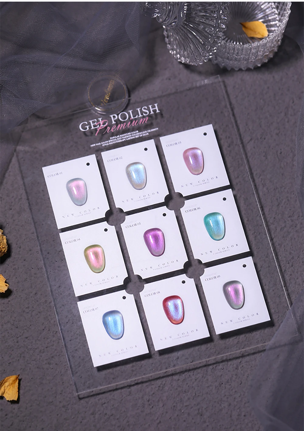 Vendeeni 9 Farben/Set Perlmutt-Farbgel-Nagellack Semi-Permanenter UV-LED-Soak-Off-Gel-Lack Meerjungfrauen-Nagelkunst-Gel-Lack – Detail 11