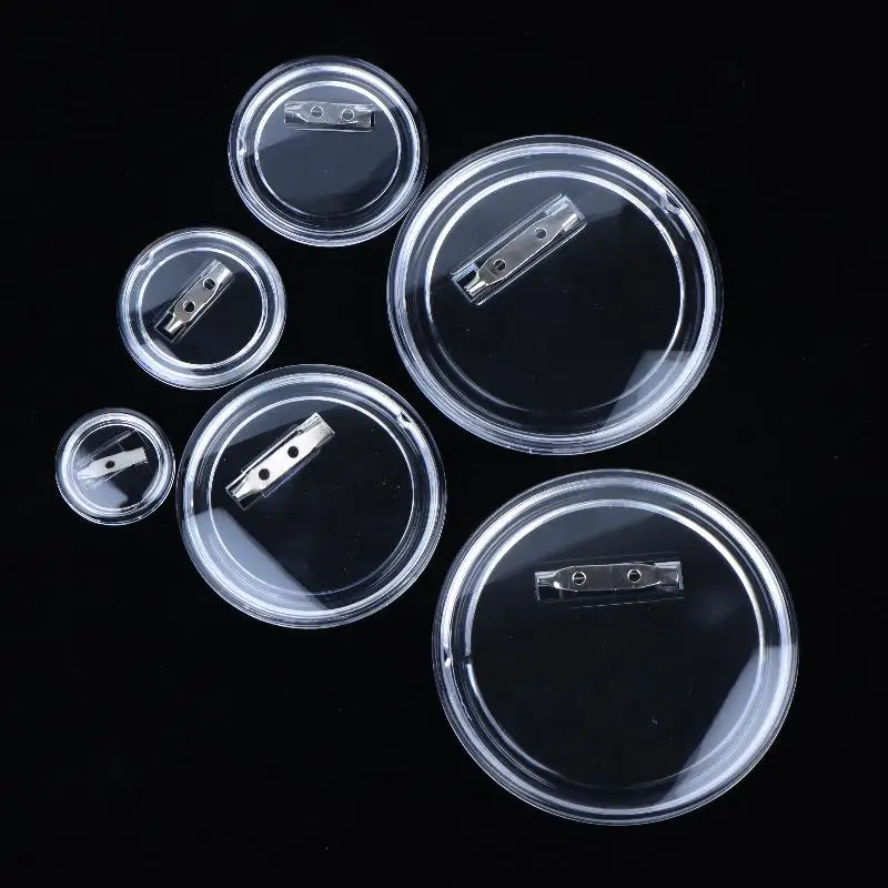 10 PCS DIY Transparent Acrylic Button Pins Blank Badge Set For Crafting Office School Supplies Design Custom Pins At Home