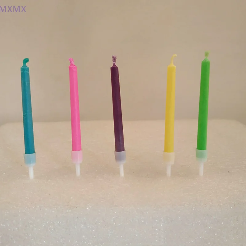 Velas de llama coloridas, 5/6 unidades por paquete, velas para tarta de cumpleaños, fiesta de boda, decoración, suministros de fiesta para niños