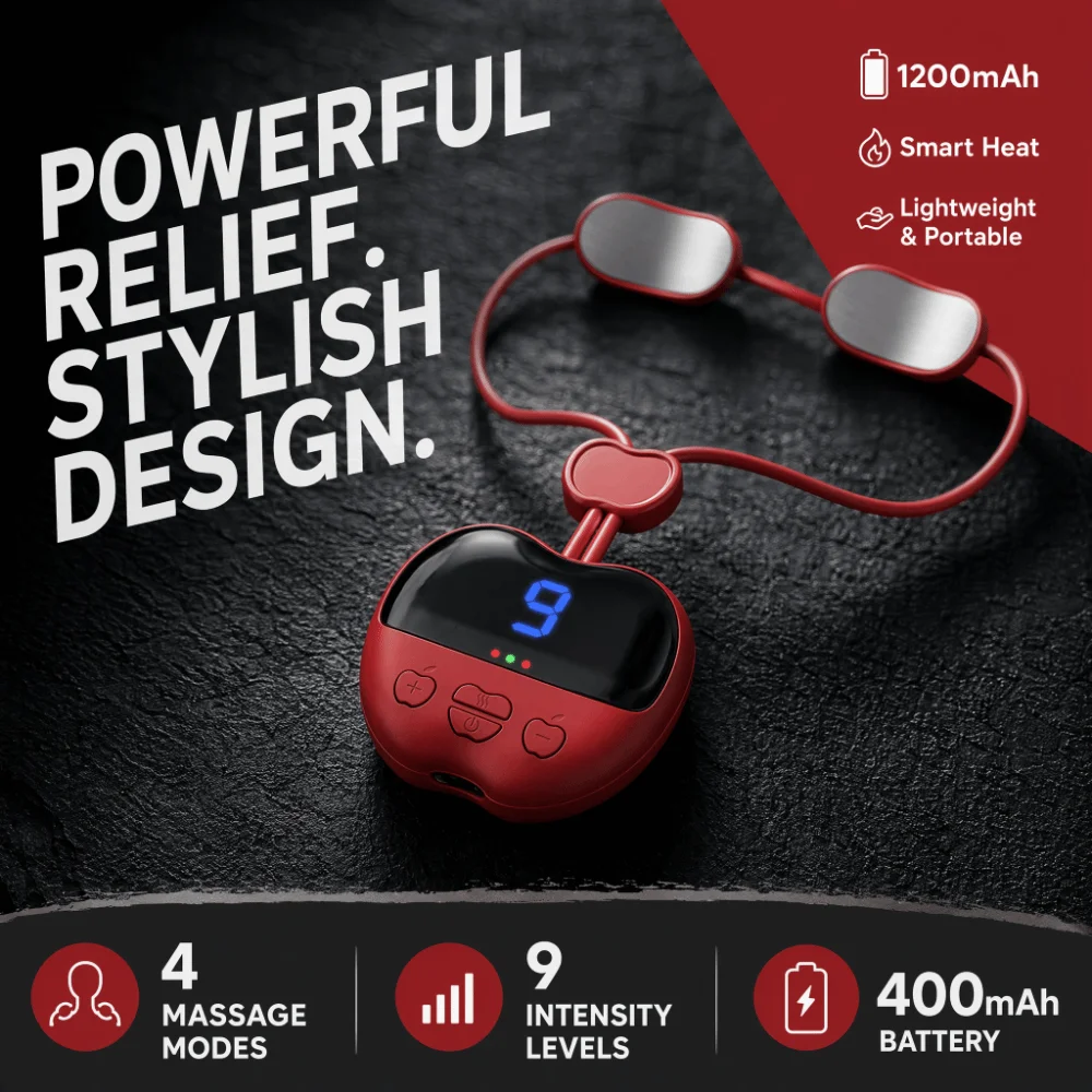 Multiple Modes Hanging Neck Massager EMS Wireless Cervical Spine Massager Rechargeable Portable Smart Neck Massager