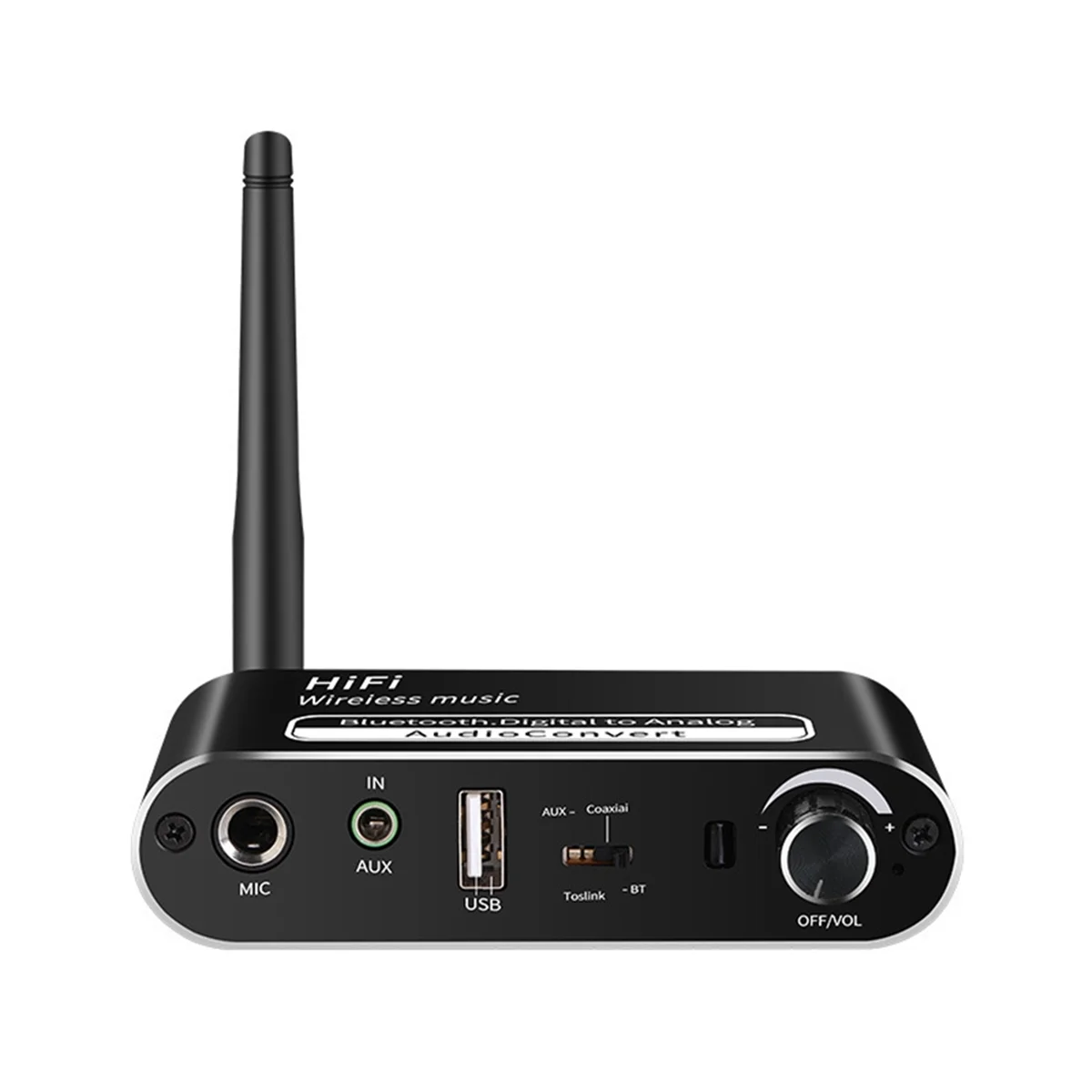 2025+ Bluetooth 5.1 Receiver Digital to Analog Audio Converter Coaxial Optical Fiber Wireless Adapter Lossless USB Microphone