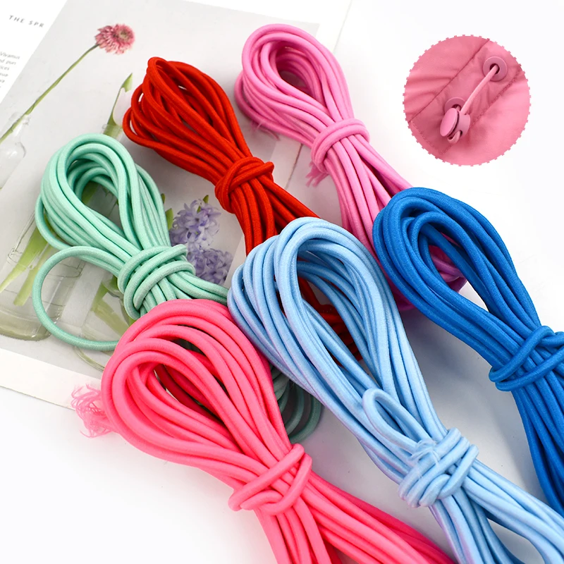 5-30Meters Meetee 4mm Multicolor Elastic Band Stretch Rope Rubber Cord for HairBand Spring String Clothes Sewing DIY Accessories