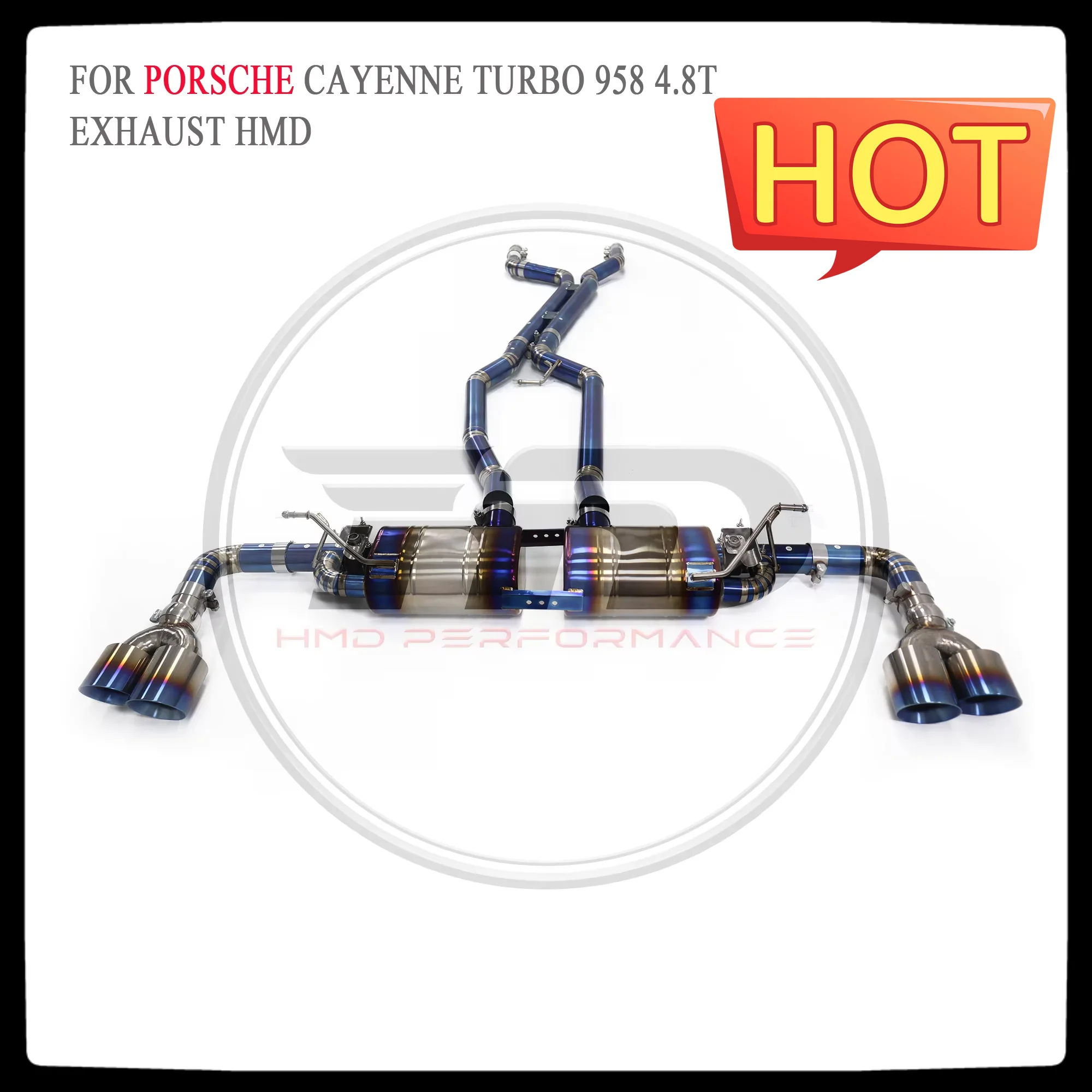 HMD Titanium Exhaust System Performance Catback for Porsche Cayenne Turbo 958 4.8T Muffler With Valve