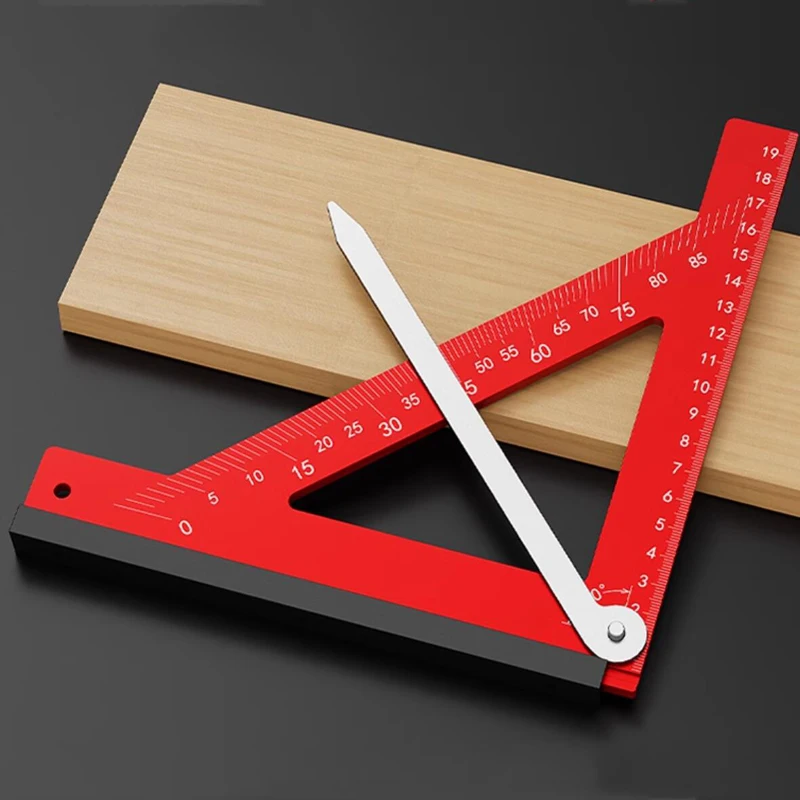 Horizontal 90 degree positioning measuring ruler multifunctional angle ruler woodworking aluminum alloy metric triangle ruler