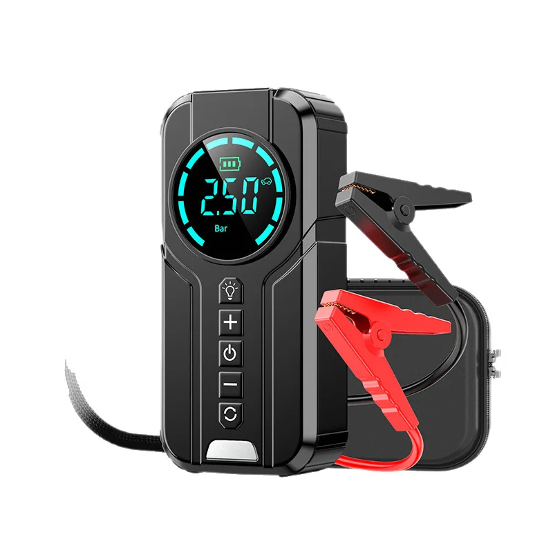 

Car emergency start power supply, air pump integrated, multi-functional portable battery ignition starter