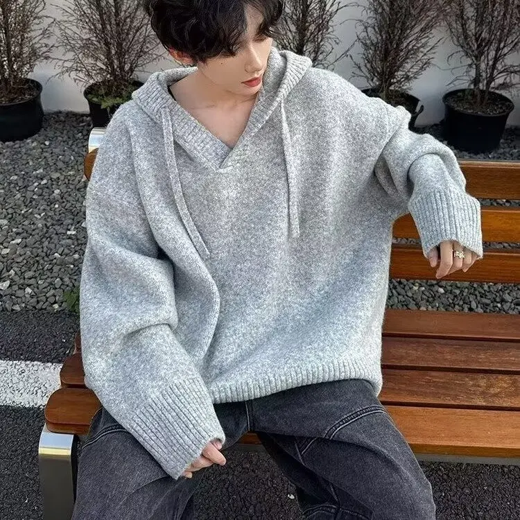 

Cleanfit Hoodie Knitted Sweater Men's Deep ey Street Sle Upper Apparel High End Feeling Cool Haome Sweatirt Jaet