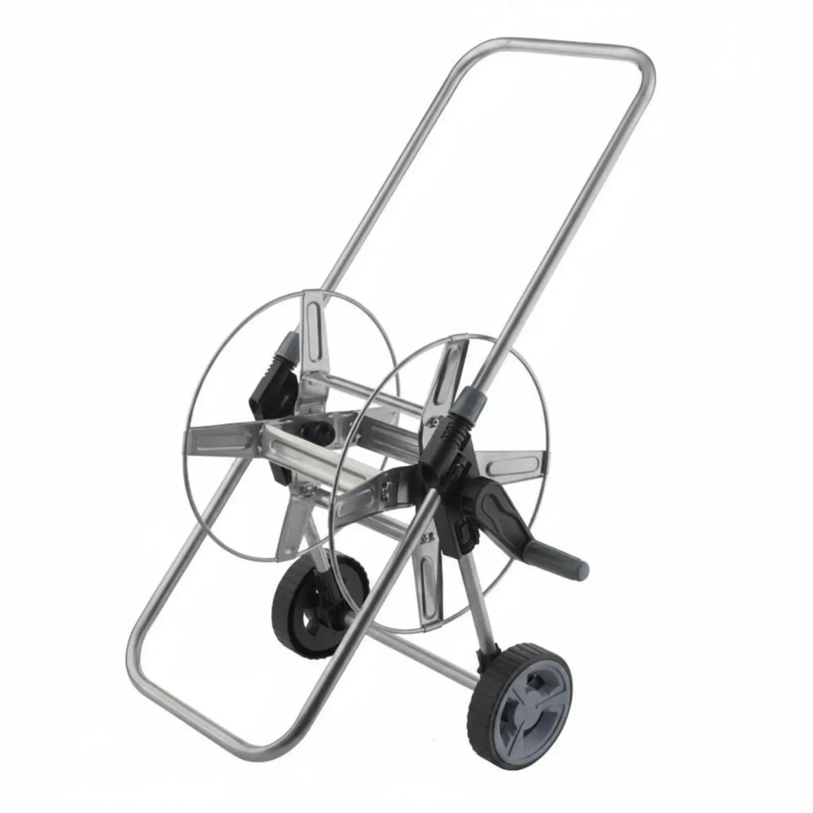 Garden Hose Reel Cart on Wheels with Foldable Frame for Quick Winding and Space Saving for Patio and Driveway