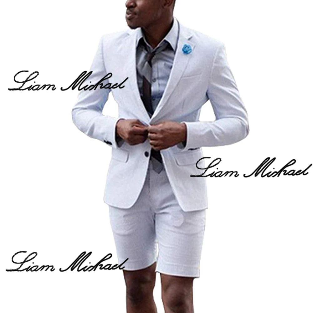 

Suit Men's Blazer Shorts 2-piece Set Summer Formal Jacket Pants Business Studio Workwear Elegant Men's Custom Dress