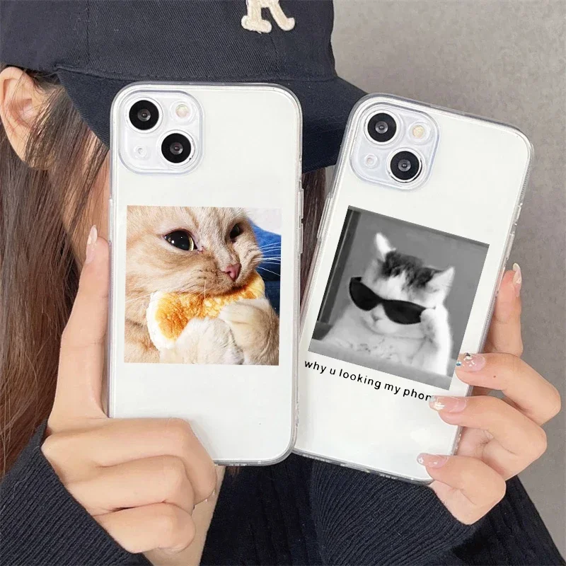 Cute Cats Dogs Photos Phone Case for IPhone 15 Pro Max 11 13 12 Mini X XS MAX XR SE 14 7 8Plus Animal Clear Soft Customize Cover