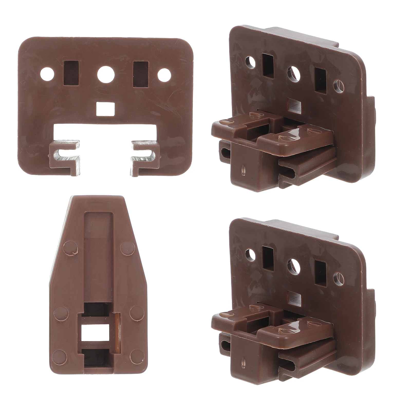 

4 Set Drawer Guides Dresser Brackets Glides Bottom Mount Front Replacement Rail Plastic Fixing