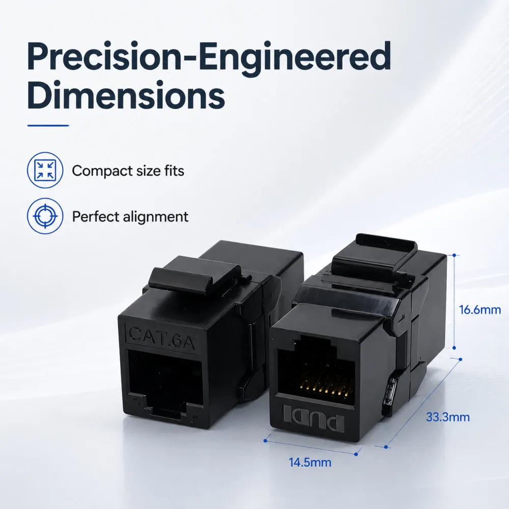 New Cat 5e Cat6 Cat 6A Keystone Jack RJ45 Connector Extension Inline Coupler Ethernet Network LAN Unshielded