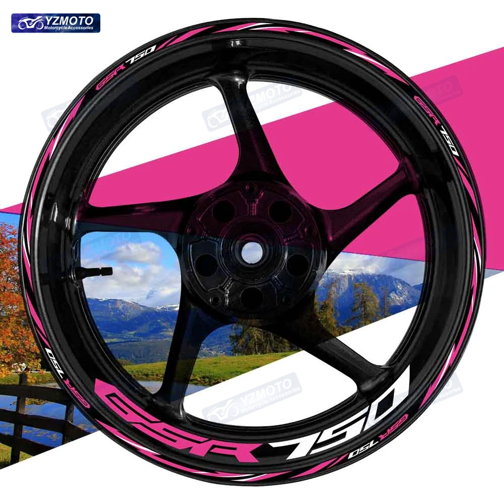 

Для мотоцикла GSR750 17-дюймовое переднее и заднее колесо в полоску, наклейка на ленту, декоративные светоотражающие водонепроницаемые наклейки на обод