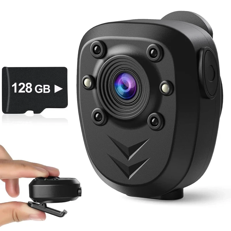 

Mini Body Camera Video Recorder Built-in 32GB Memory Card with Night Vision IR & Loop Record HD 1080P, 4-6 HR Battery Life Wear