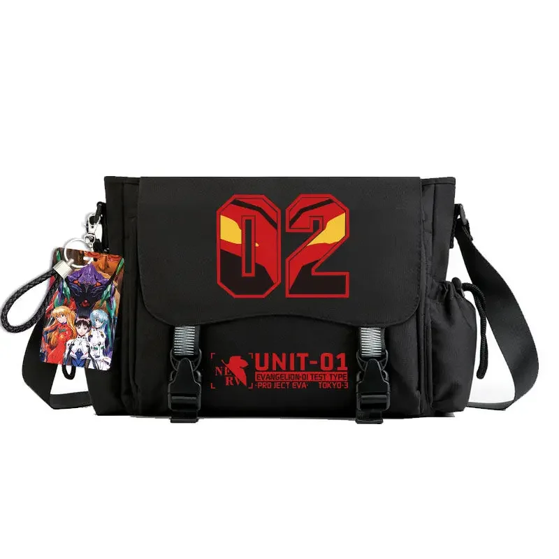 Neon Genesis Evangelion New Cute Cartoon uomini e donne borsa a tracolla Messenger da viaggio per il tempo libero borsa per studenti alla moda leggera regalo