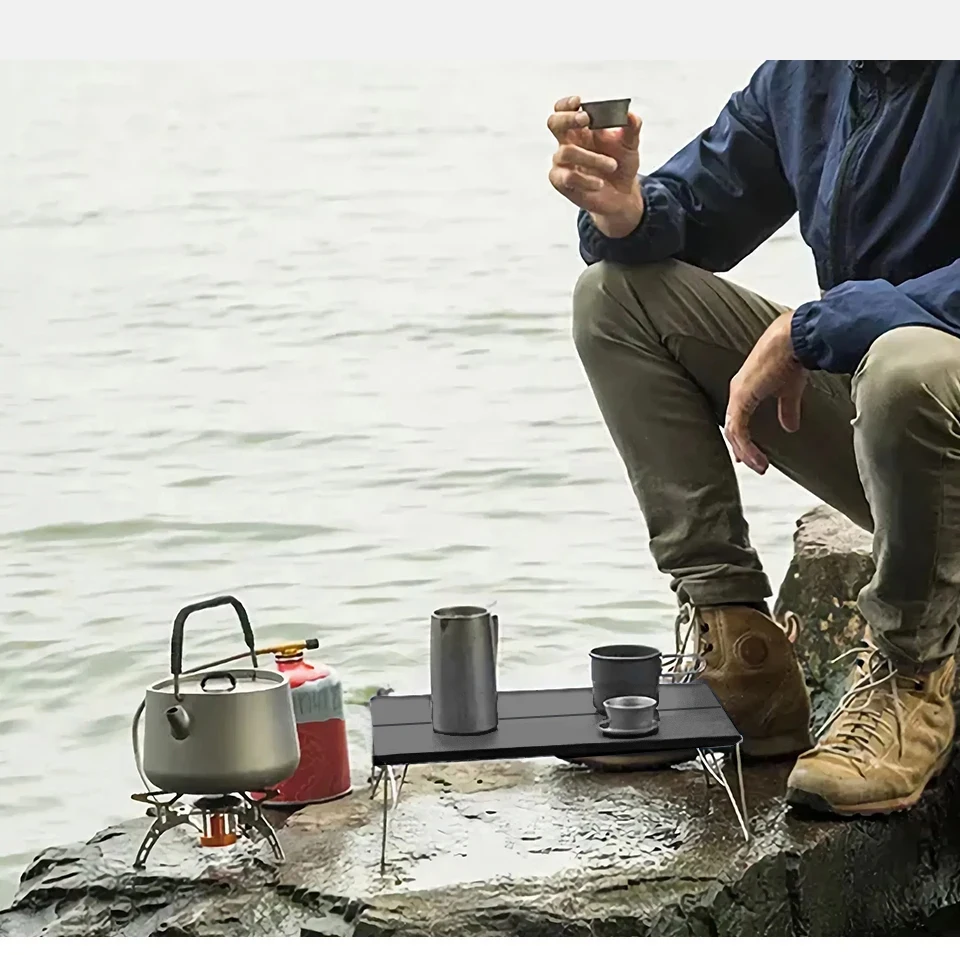 WESTTUNE Pop-Up Outdoor Mini tragbarer Tisch Ultraleichter klappbarer Couchtisch aus Aluminiumlegierung für Wandern, Picknick, Grillen, Campingbedarf – Detail 8