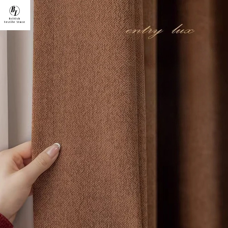 

Custom Size！！European Plush Medieval Caramel Chenille Blackout Fashion Curtains for Living Dining Room Bedroom Decor Window