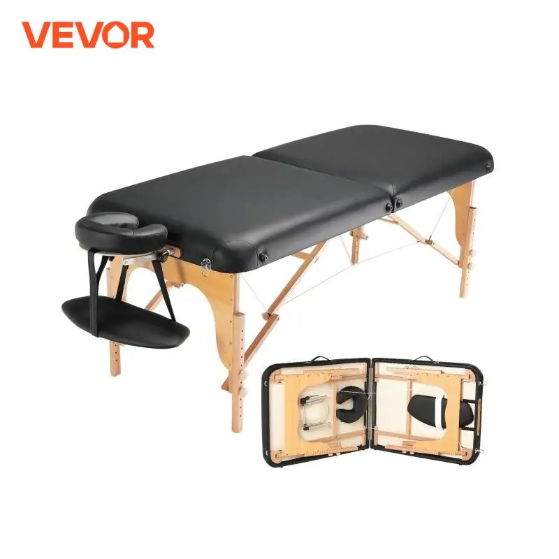 VEVOR-Mesa profissional de massagem ampla, 30 ", 8 níveis de altura, ajustável, salão facial, cama de tatuagem com encosto de cabeça, palete manual, 750LBS