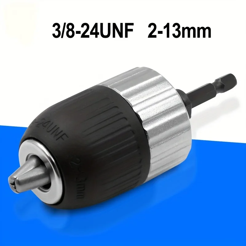 

2-13mm Versatile 3/8-24UNF Keyless Drill Chuck Heavy Duty Impact Driver Chuck SDS Adaptor 3 Jaw Chuck Quick Release Conversion