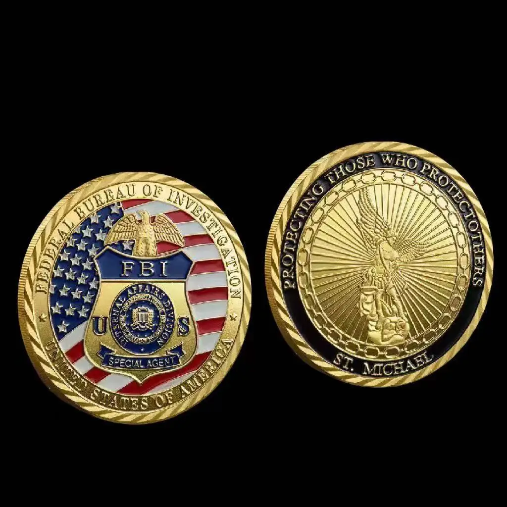 United States Federal Bureau of Investigation Souvenir Gold Plated Large size Coin Collection Commemorative Coin Challenge Coin