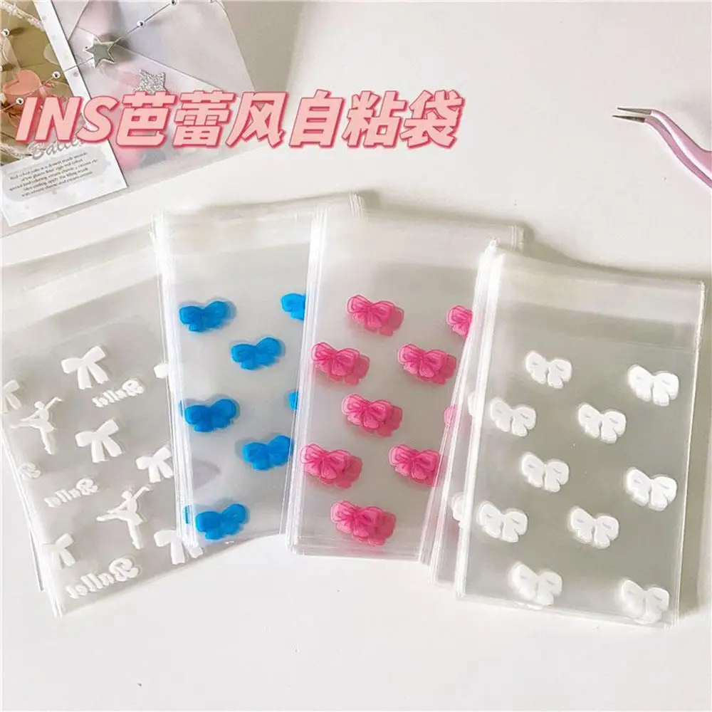 50pcs Self Adhesive Wrap Bags Candy Cookie Packaging Bags Transparent Small Card Protector Idol Photo Protection Card Film