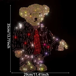 Tiktok-Inspired Sparkling Diamond Bear Iron-On Transfer Decals For Diy T-Shirts, Sweaters & Pillows - No Power Needed