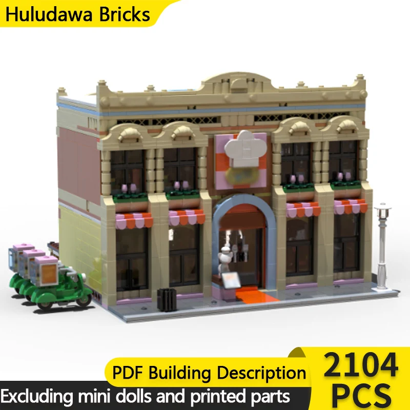 

City Street View Model MOC Building Bricks Bistro And Cafe Modular Technology Children Holiday Gifts Assemble Toys Suit
