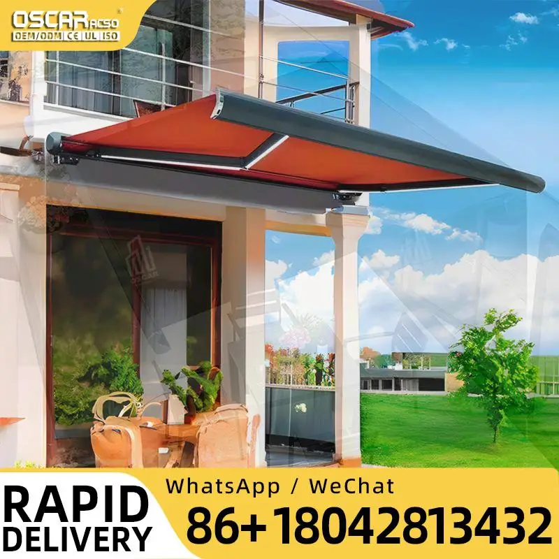 Electric Motorized Retractable Car Canopy Full Cassette Heavy Duty High Quality Outdoor Sunshade in Residential Areas Parking Lo