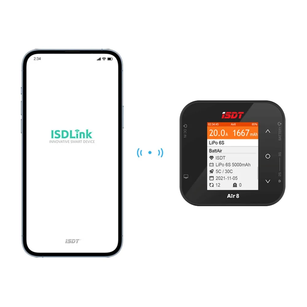 ISDT Smart Balance Charger Air8 DC 500W Ontlader APP Verbinding Multi Screen Interconnectie Voor LiFe Lilon LiPo ULiHV NiMH Pb